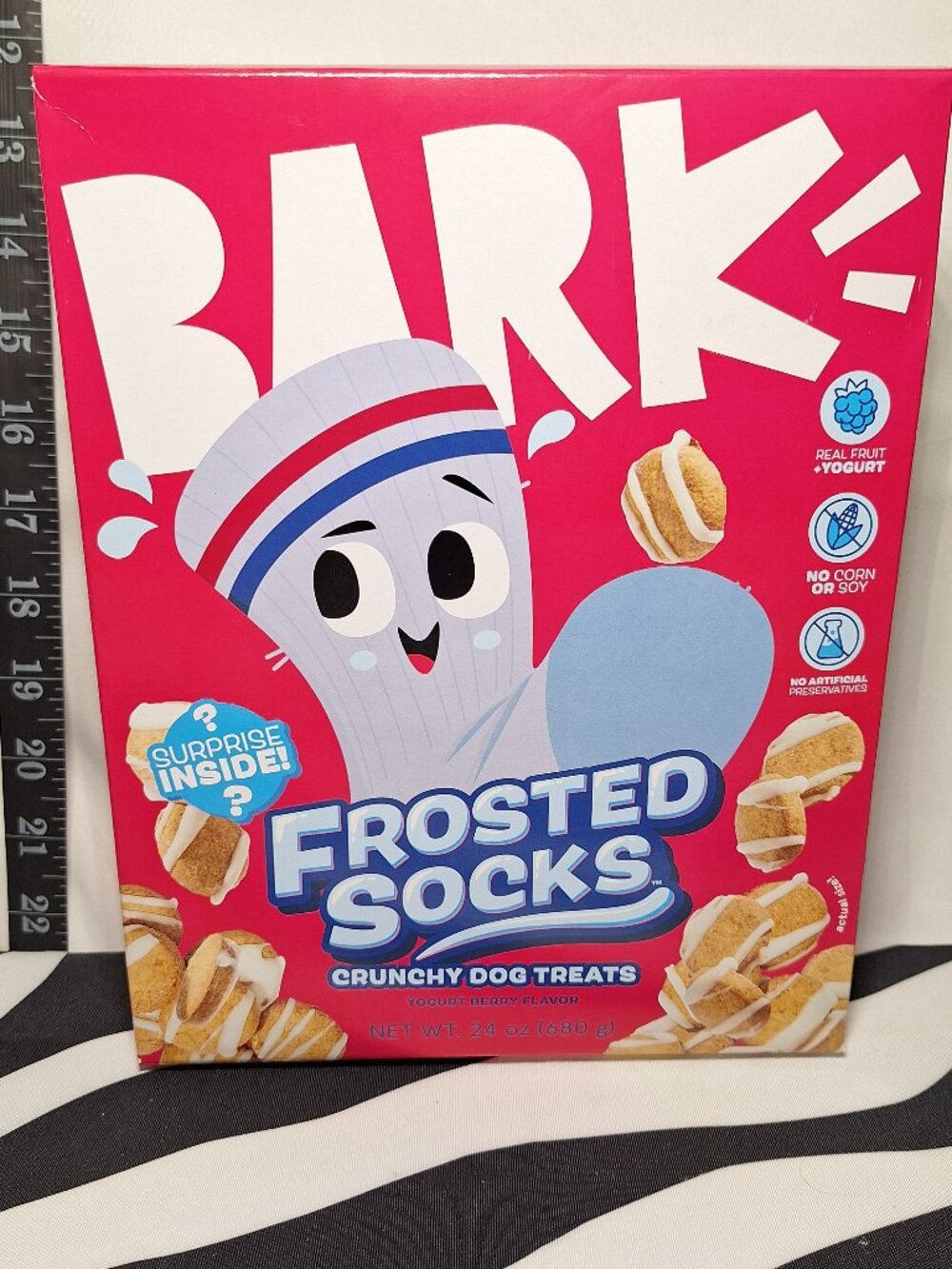 NWT Bark Frosted Socks Dog Treats, 24 oz box